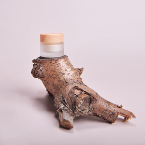 Bougie en cire de soja dans un bocal givré avec couvercle en bois, 20g, portable, décoration intérieure - Product Image 1