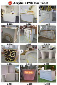 <span class=keywords><strong>Comptoir</strong></span> de <span class=keywords><strong>bar</strong></span> personnalisé en PVC acrylique sculpté pour restaurant, mariage, banquet, location - Product Image 6