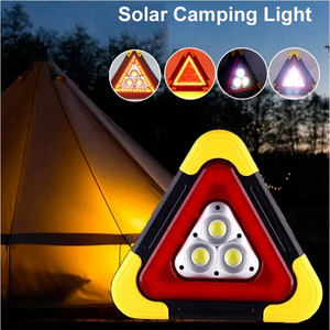 Lampe d'urgence solaire triangulaire en gros, portable, pour le camping et le travail, avec alarme de sécurité en cas de panne - Product Image 5