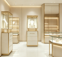 Vitrine de Luxe en Acier pour Bijoux avec Éclairage Spot, Présentoir à Colliers et Ornements, Logo Personnalisé