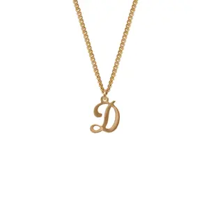 Milskye Luxe Minimalistische Gepersonaliseerde 925 Zilveren 18K Vergulde Mini Stoeprand Ketting En Een Cursieve Eerste Hanger Ketting