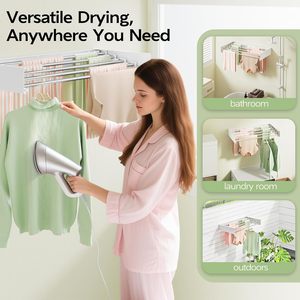 Tendedero de Ropa Plegable <span class=keywords><strong>para</strong></span> Montar en la Pared, Ahorrador de Espacio Inteligente, Tendedero Plegable <span class=keywords><strong>para</strong></span> Interiores y Exteriores - Product Image 4