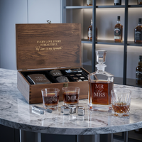 Nouvelle Collection 2024 : Ensemble Carafe à Whisky en Cristal Transparent de Haute Qualité avec 2 Verres 750ml, Style Américain, Fabriqué à la Machine, Idéal pour Cadeaux d'Affaires