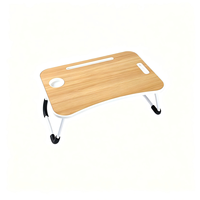 Bureau portable pliable pour ordinateur portable, idéal pour étudiants et enfants, design simple, bureau de chevet en métal, bois et MDF, pour dortoir