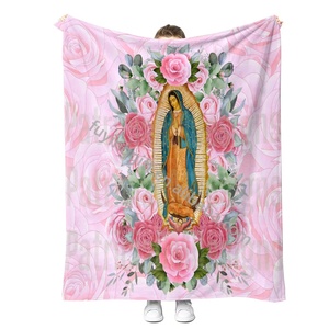 Tùy Chỉnh Trinh Nữ Maria Chăn Christian Kinh Thánh Câu Cầu Nguyện Chữa Bệnh Ném Công Giáo In Sang Trọng Mờ <span class=keywords><strong>Flannel</strong></span> Lông Cừu Chăn - Product Image 3