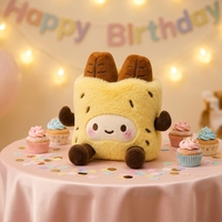 Peluche personnalisée en forme de pain jaune, poupée en peluche OEM ODM, oreilles brunes, animal en peluche doux, figurine en peluche pour cadeau d'enfant