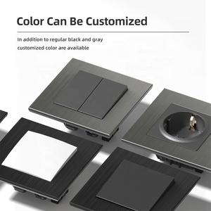 चीन एल्यूमीनियम दीवार लाइट स्विच सॉकेट सोने काले ग्रे सजावटी 2 गिरोह 1 रास्ता 2 तरीके स्विच - Product Image 4