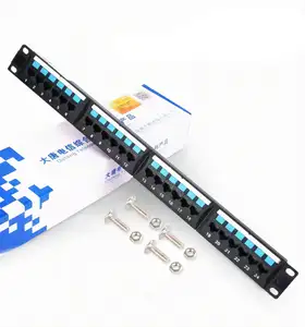 Yeni Cat6 24 portlu Patch Panel 1U Cat6A 24 portlu korumasız Patch Panel Model DTT-P6-1242