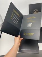 Carpeta con Ranura para Tarjetas de 18PT y 16PT, Formato A4/A5, con Logotipo Dorado Personalizado, para Ferias Comerciales, Educación, Hoteles, Hospitales, Presentaciones y Documentos