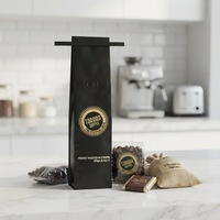 Attache adhésive noire de 14 cm de bonne qualité pour sacs à café à soufflets latéraux