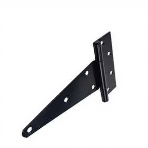 Charnières de porte en fer robustes et modernes, noires thermolaquées, de 4 pouces, à profil triangulaire en T, pour clôtures dissimulées, abris décoratifs, portes de grange et portails - Product Image 3