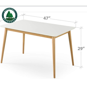 Mesa de Comedor Woodbuddy Rectangular con Tapa de Madera Sólida, Diseño Moderno para Hogar, Oficina o Espacio de Estudio - Product Image 2