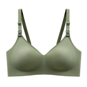 Sujetadores de lactancia y maternidad Jelly Strip de satén suave con soporte, sin costuras, corte láser, cierre frontal y control ligero. - Product Image 1