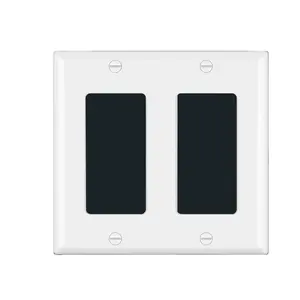 Fahint white BS18012 2 gang UL CUL American standard glossy plastic electrical wall socket switch cover plate with high quality
