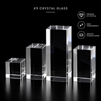 Cube de cristal K9 premium HBL, bloc de cristal à bords polis et lisses pour l'affichage artistique
