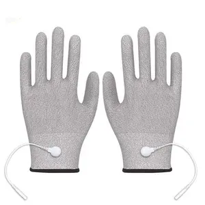 TENS/EMSと互換性のあるOEM導電性手袋美容機電気療法スライバーファイバー振動マッサージ手袋
