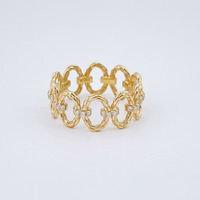 Bague de fiançailles et de mariage pour femme en or jaune 18 carats plaqué, avec diamant de laboratoire unique entrelacé et tressé, design romantique