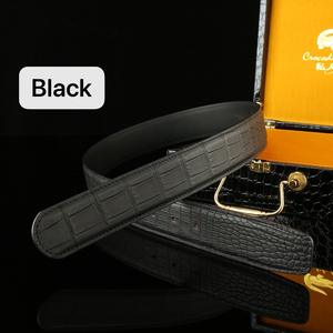 Cinturón importado de piel de cocodrilo para hombre sin hebilla, cintura de cuero mate de 3,8 de ancho, se puede personalizar en privado. - Product Image 6
