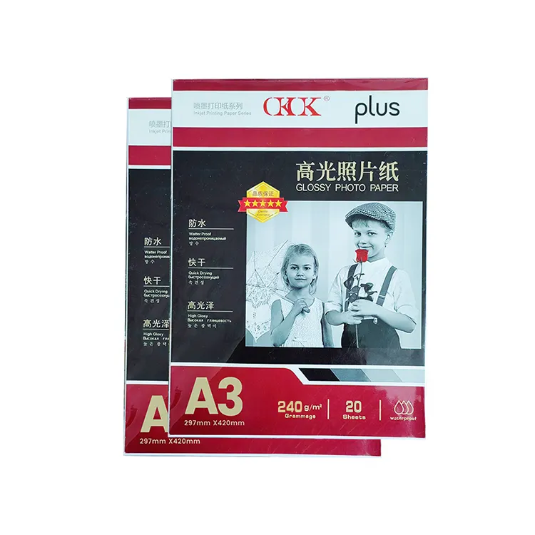 Wholesales A3 240g Inkjet High Glossy Photo Paper okok Pigment Printing Photo Paper