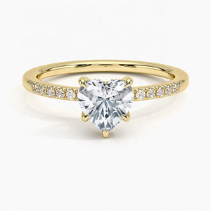 ロマンチックなハートカットラボが女性のためのダイヤモンド18Kホワイトゴールドダイヤモンドリングを作成 - Product Image 4