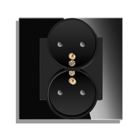 Prise électrique double française en verre 86 mm, fabrication directe TAWOIA, non intelligente, cadre simple, double prise murale modulaire, CE ROHS