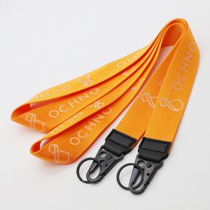 Custom Logo Heavy Duty Nylon Jacquard Lanyards Event Staff Woven Strap Leather Head Corporate Gift Keychain Lanyard - Product Image 1