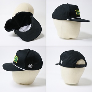 Customized 5-Panel Snapback Hat Embroidered Slogan Patch & Rope Trim Cotton <b>Flat</b> Bill <b>Cap</b> for Fashion & Promotional Gifts - Product Image 2