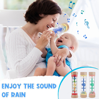Instruments de musique, tube à pluie Montessori, gouttelettes de pluie en bois, jouet éducatif musical, hochet à secouer, fabricant de pluie pour bébé