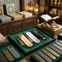 Marque-page en métal islamique personnalisé de haute qualité en forme de feuille, marque-page du Coran musulman, cadeau religieux, marque-page en métal en gros