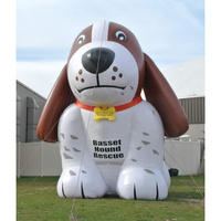 Globo Inflable de Perro Basset Hound de 12 Pies, Globo de Perro para Desfiles, Se Puede Instalar en Césped, Concreto o Interiores