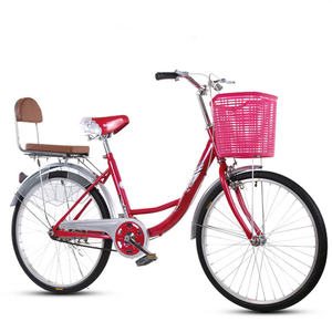 Vélo de <span class=keywords><strong>ville</strong></span> pour femmes en acier de 26 pouces à 7 vitesses - Design vintage pour adultes Vélo de <span class=keywords><strong>ville</strong></span> pour femmes - Fourche en acier antichoc Design vintage - Product Image 3