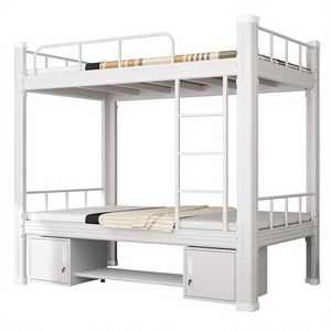Cama Alta Moderna Tipo <span class=keywords><strong>Loft</strong></span> para Niñas, Tamaño King, de Metal y Madera, para Dormitorio Escolar o Apartamento, Modelo Meida MD-GLC03, con Escalera, Uso Comercial - Product Image 4