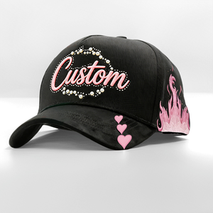Gorra de Béisbol Muratravis de 5 Paneles con Logotipo Personalizado <span class=keywords><strong>Bordado</strong></span>, Calidad G5, Color Negro, Forro de Satén y Gamuza, con Pedrería - Product Image 1