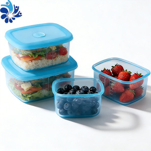Food Storage <b>Containers</b> 4 Piece Set Rectangle With Lid For Travel And Office Use - Product Image 2