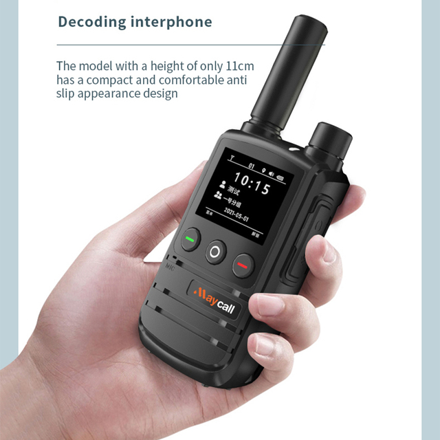 Maycall 4G POC GPS PTT System WiFi LTE Red 4000-4500mAh Battery IPx4 Water Resistant Walkie 5000km Range Outdoor Use Model
