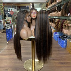 Perruques à fermeture 4x4 couleur piano, cheveux raides, 30 pouces, personnalisées, texture soyeuse, style moderne pour femmes - Product Image 3