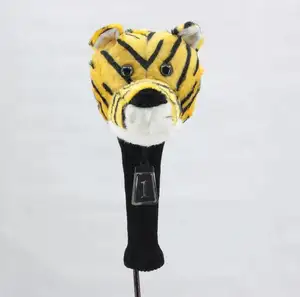 Couverture de tête d'animal de Golf de tête de tigre de Cartoon de tissus de peluche pour le Club en bois de 460cc