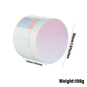 Broyeur à herbes en alliage de zinc personnalisé de 50 mm à 4 couches, couleur dégradée blanche, boîte d'accessoires pour fumer en métal de 55 mm pour épices et tabac, vente en gros - Product Image 3