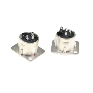 3pin XLR konektor Pria Wanita Jack soket <span class=keywords><strong>Panel</strong></span> dipasang jenis Chassis bentuk persegi perumahan logam - Product Image 2