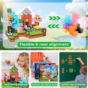 Set di Blocchi Magnetici da Costruzione, <span class=keywords><strong>Gioco</strong></span> di Cubi Magnetici per Bambini, Ragazzi e Ragazze, Regalo Perfetto per Natale e Compleanno - Product Image 4