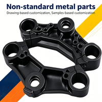 Support de fixation de fourche triple OEM ODM en aluminium 7075 usiné CNC/EDM à 5 axes, précision 0,01 mm, pièces personnalisées pour vélos de rue