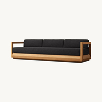 Ensemble de canapés combinés de salon canapé d'extérieur imperméable ensemble de canapés de luxe pour patio et jardin table basse en bois de teck d'extérieur en teck
