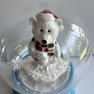 Personnalisé Gemmy ours polaire boule à neige sans eau pièces musicales nous vous souhaitons un joyeux <span class=keywords><strong>noël</strong></span> chanson <span class=keywords><strong>noël</strong></span> fait à la main ornement en résine - Product Image 3