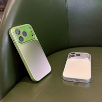 Coque Électroplaquée Dégradée Colorée Effet Givré pour iPhone 13 14 15 16 17 Pro Max avec Protection d'Objectif et Coque Arrière Mate Fine