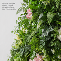 Panneau mural végétal artificiel personnalisé 40x60cm à grandes feuilles mélangées pour décoration intérieure de magasin commercial, jardin domestique, clôture et ornement de fond