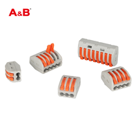 Bloc de raccordement électrique rapide à brancher, bornier de dérivation 2P ABS 32A IP20 pour applications d'alimentation à fils de cuivre multiconducteurs