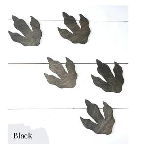 Casa de campo Estilo vintage Niños Dormitorio Decoración de pared Huellas de dinosaurio de madera elevadas - Product Image 3