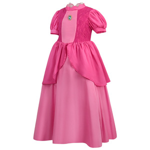 Robe de cosplay princesse Brigitte pour filles, manches bouffantes avec garniture en dentelle, Costume printemps 2023, âge 8-13 ans, thème fantaisie occidentale - Product Image 3