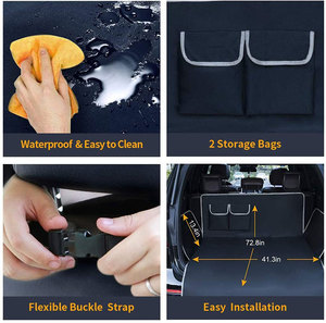 La camioneta de carga del trazador de líneas para perros tronco de carga cubierta estera con parachoques solapa Protector impermeable perro cubiertas de asiento de coche - Product Image 6