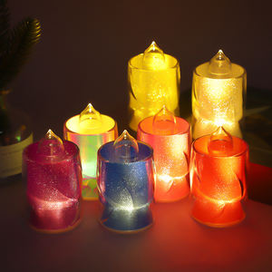 Nouvelle conception de <span class=keywords><strong>bougie</strong></span> <span class=keywords><strong>LED</strong></span> colorée, éclairage brillant et scintillant, lampe à piles, éclairage pour mariage, fête d'anniversaire, décorations de bougies <span class=keywords><strong>LED</strong></span> - Product Image 1